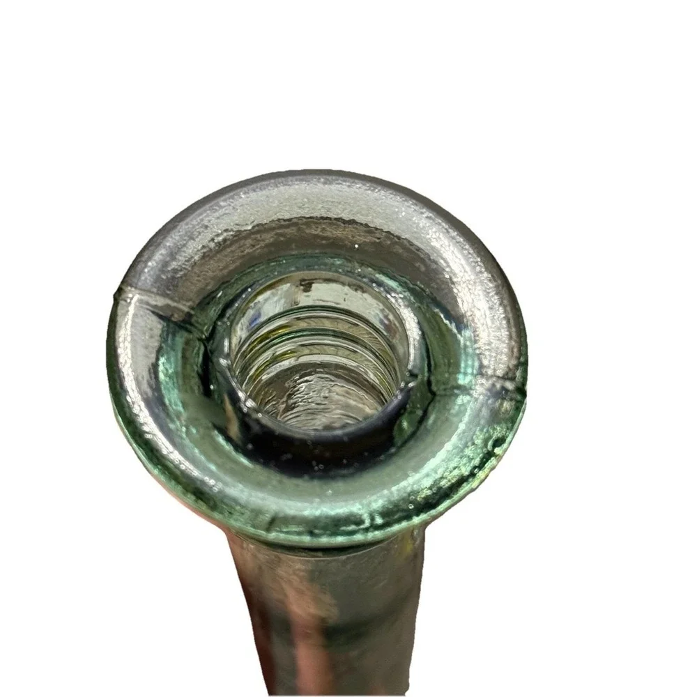 Vintage Green‎ Glass Candlestick Holder 11
